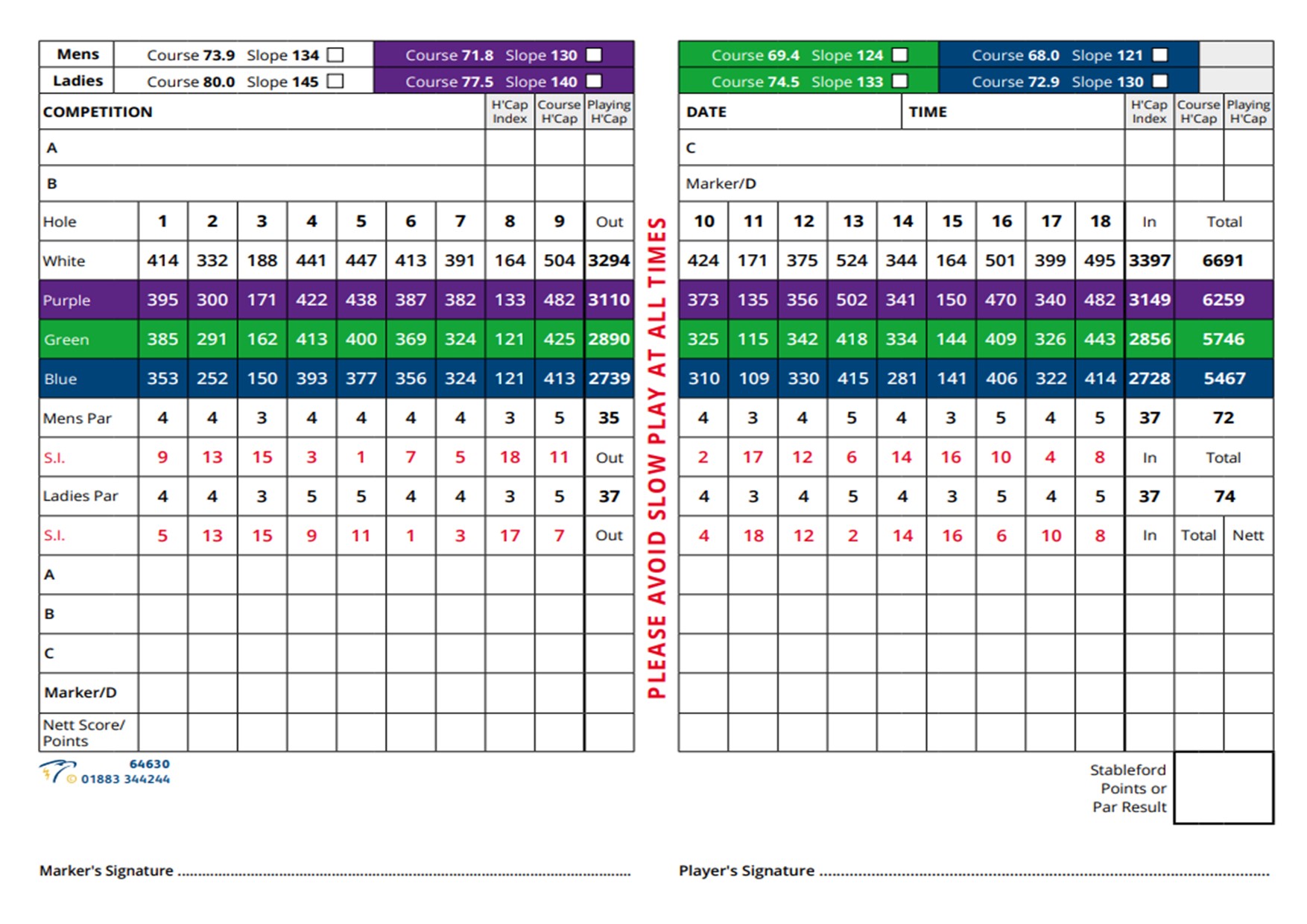 Nairn Dunbar Highland Links Course Scotland Course Scorecard